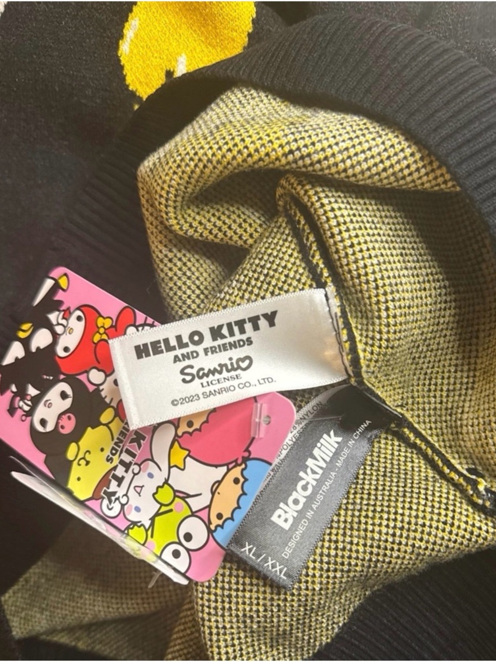 Blackmilk X Sanrio: Gudetama Black Cropped Cardigan - Picture 4 of 4